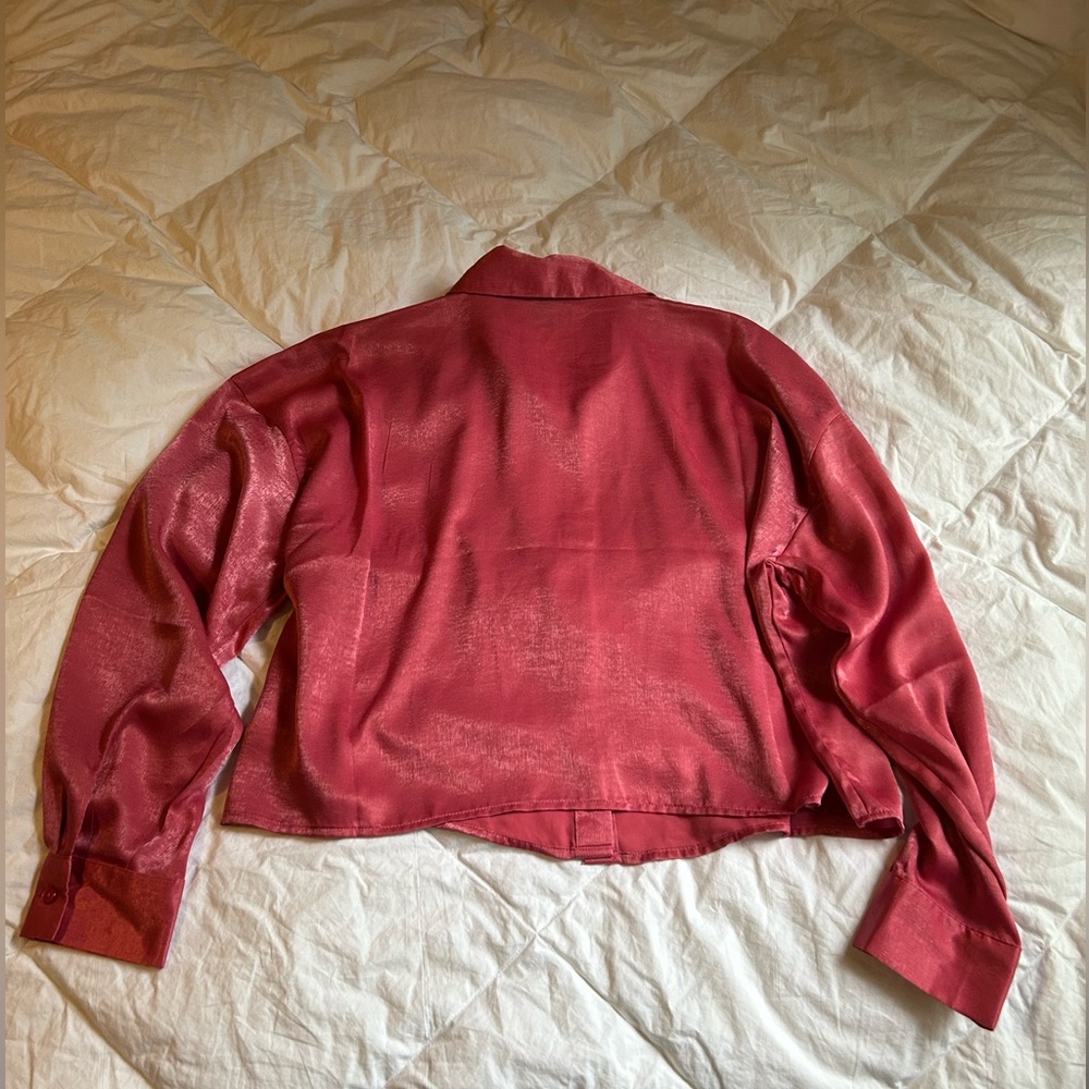 Coral Button-Up Blouse - Picture 7 of 7